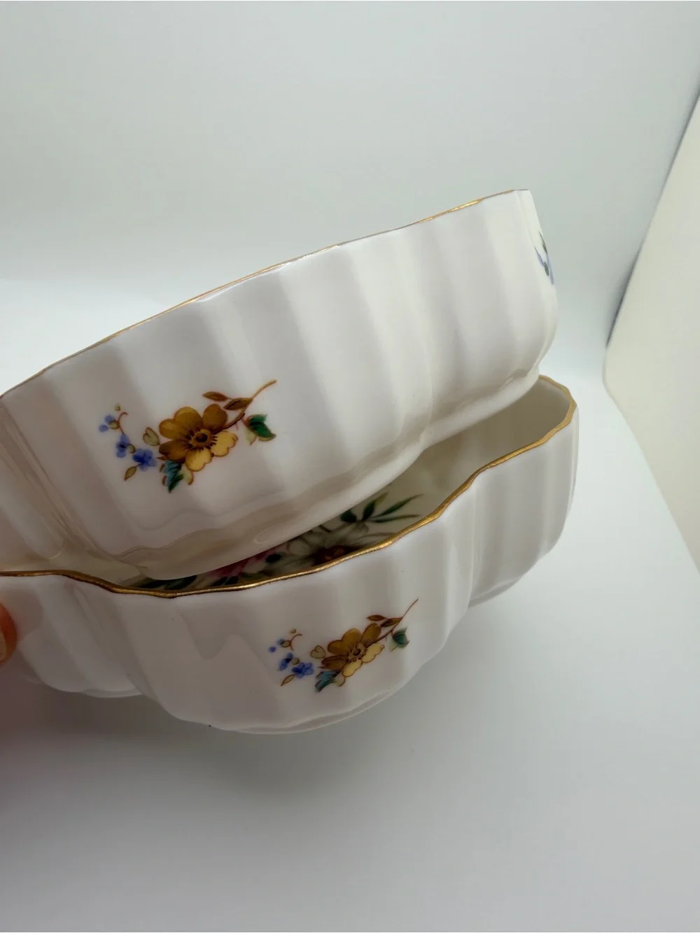Royal Worcester Whitley Garden Fine Bone China Candy Dishes White Pink Floral